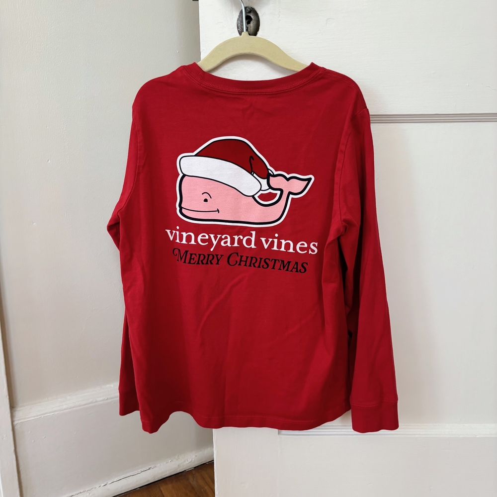 Vineyard Vines Christmas Red Long Sleeve Tee - Picture 3 of 4
